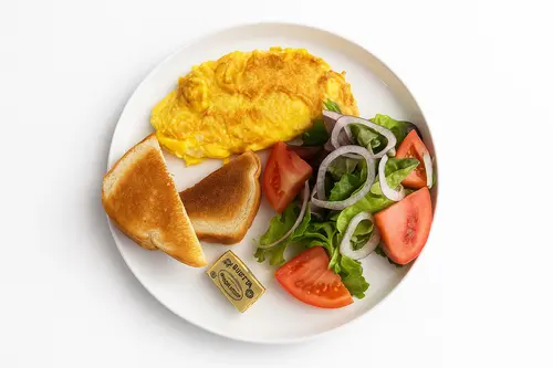 Omelette, Bacon & Salad