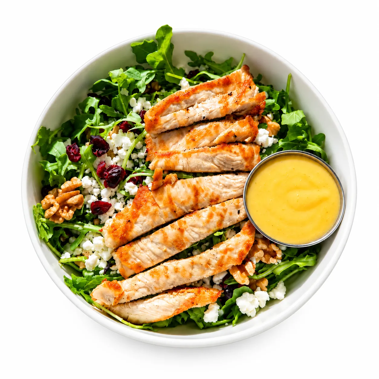 Arugula chicken salad with goat cheese, cranberries and walnuts at Redondos Miami on Bird Road