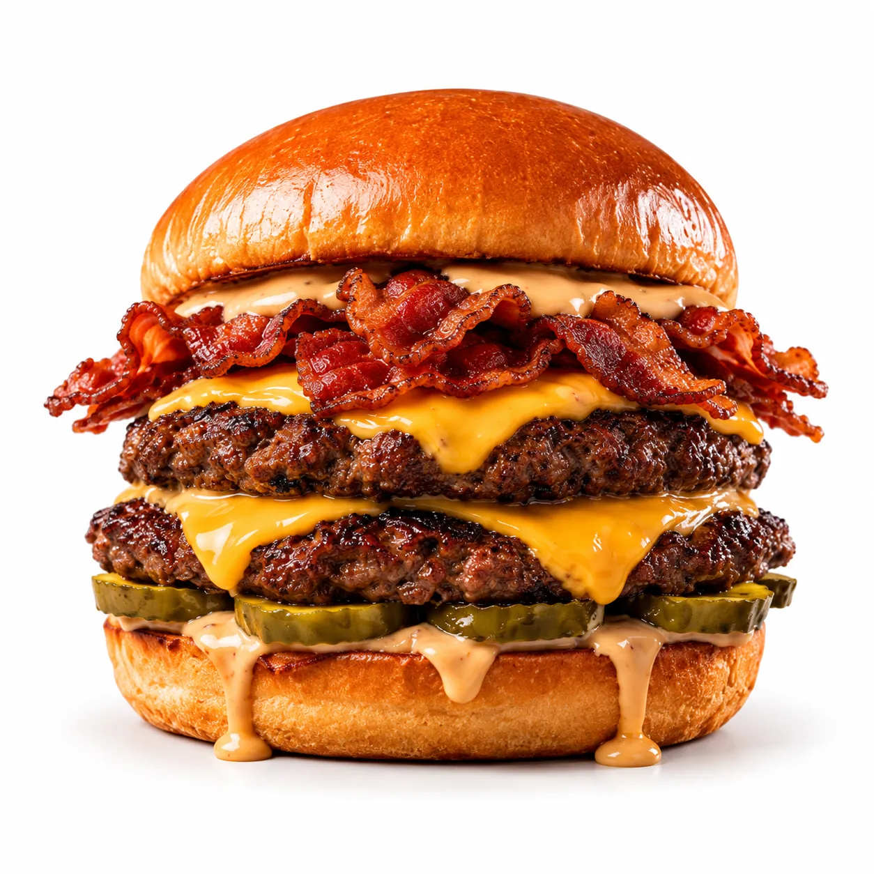 Bird Road double smash burger with cheese, bacon and caramelized onions at Redondos Miami on Bird Road