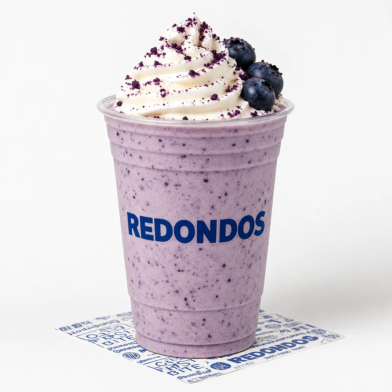 Blueberry milkshake blended with vanilla ice cream at Redondos Miami on Bird Road