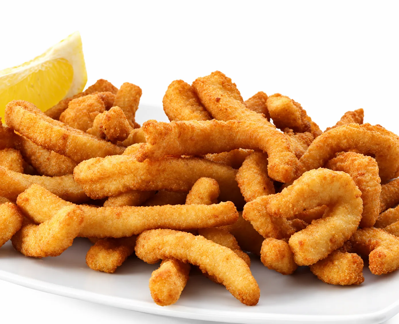 Crispy calamari strips with lemon wedge and cilantro alioli at Redondos Miami on Bird Road
