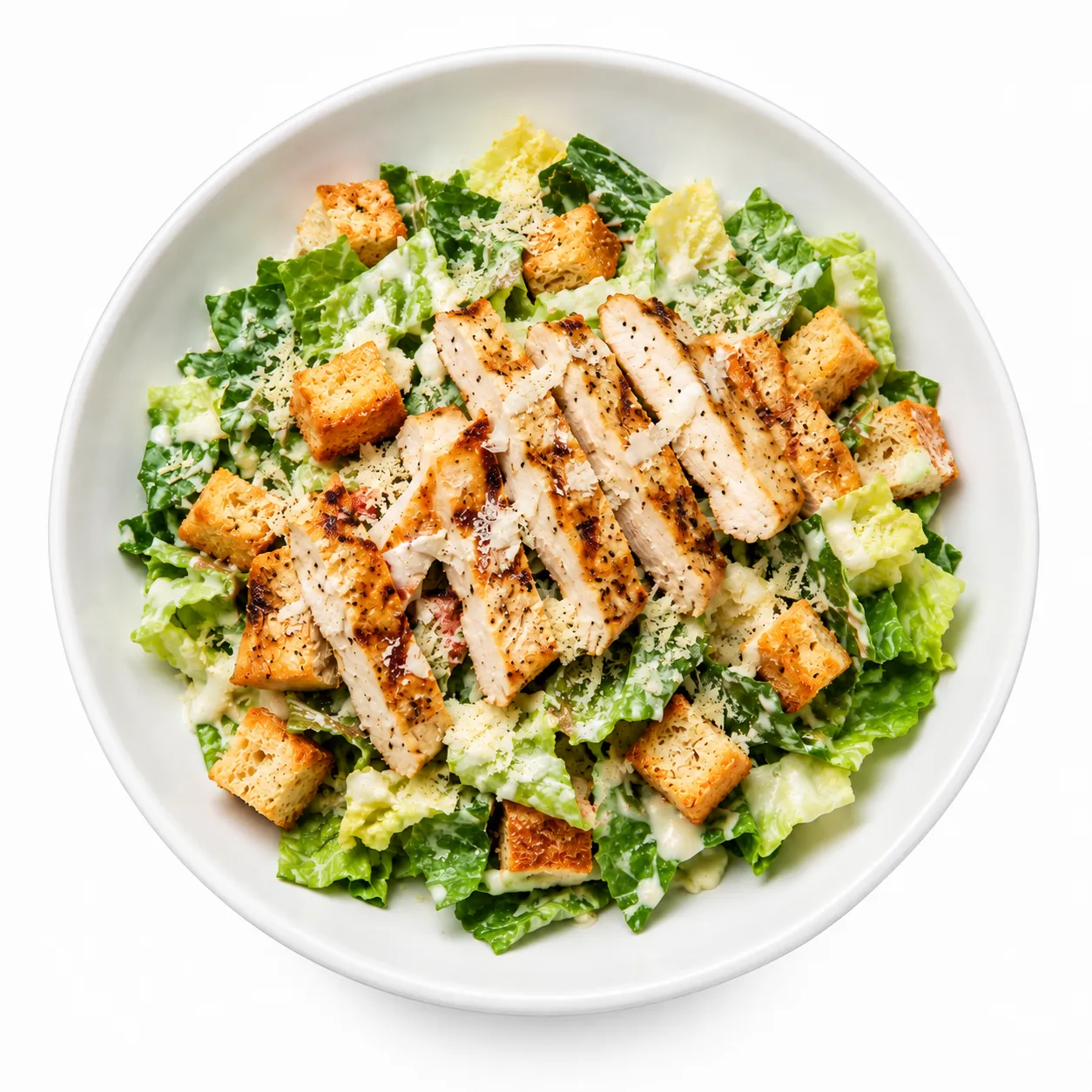 Chicken Caesar salad with romaine, Parmesan, croutons and grilled chicken at Redondos Miami on Bird Road