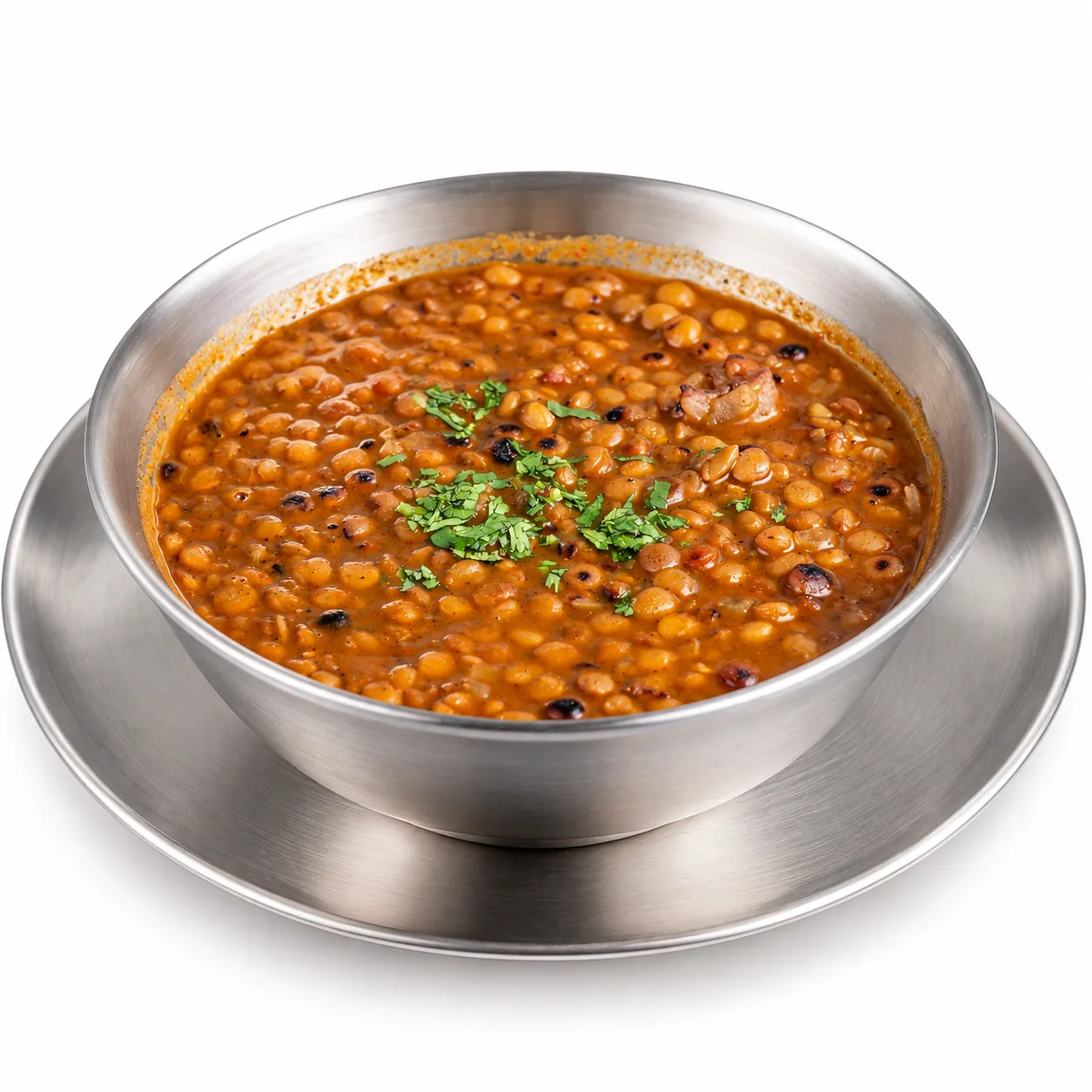 Hearty lentil soup with bacon, vegetables and cilantro at Redondos Miami on Bird Road