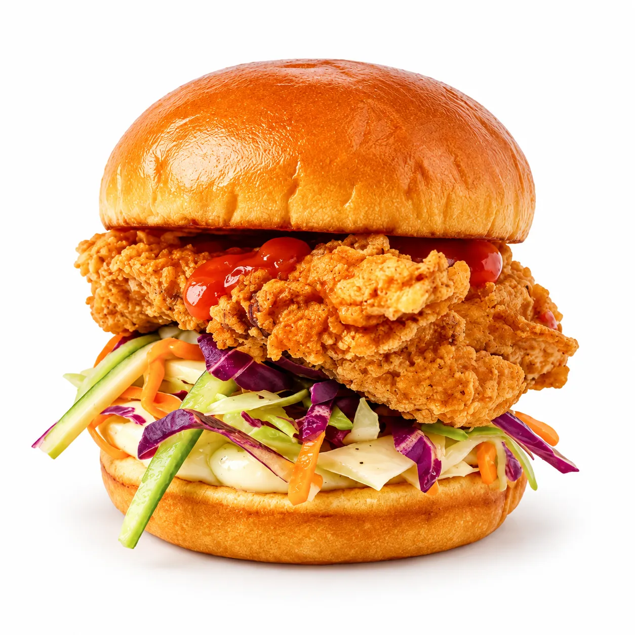 Spicy crispy chicken sandwich with coleslaw and spicy mayo at Redondos Miami on Bird Road