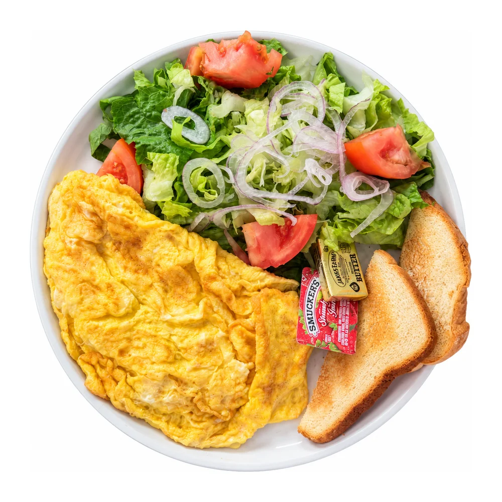 Three-egg omelette with side salad and toast at Redondos Miami on Bird Road